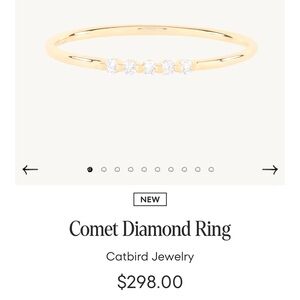Catbird Gold Comet Diamond Ring